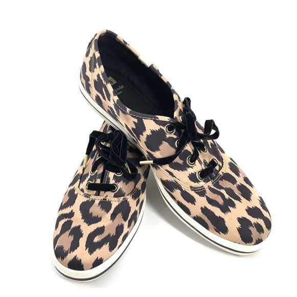 Kate Spade NY x Keds Cheetah Print Tennis Shoes 11 Womens Brown Black Sneakers - Picture 1 of 10